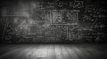 Large blackboard full of mathematical formulas. Royalty Free Stock Photo