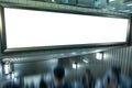 Large blank billboard on escalator in the city Royalty Free Stock Photo