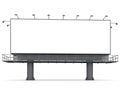Large blank billboard on metal structure with spotlights ready for advertisement Royalty Free Stock Photo