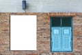 Large blank billboard mounted on a red brick wall Royalty Free Stock Photo