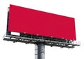 Billboard with red blank screen isolated on white background Royalty Free Stock Photo