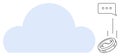 Cloud storage with digital payment concept communication bubble and coin exchange Royalty Free Stock Photo