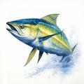 Detailed Illustration Of Blue Marlin Fish In Yellow And Green Style Royalty Free Stock Photo