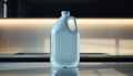 Large Blue Plastic Jug on Shiny Surface with Bright Background Royalty Free Stock Photo