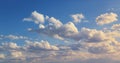 Large Blue sky with clouds on a summer evening in south of France, near Toulouse. Royalty Free Stock Photo
