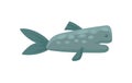 Large blue sperm whale or cachalot. Sea creature. Marine mammal. Underwater life theme. Flat vector design