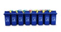 Large blue trash cans garbage bin with wheels Royalty Free Stock Photo