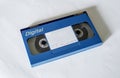 Large blue digital betacam video cassette front side