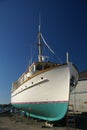 Large boat in dry dock