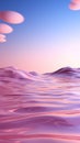 A large body of water with clouds in the sky, abstract wallpaper background in pink and purple.