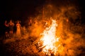 A large bonfire for the holiday Royalty Free Stock Photo