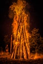 A large bonfire for the holiday Royalty Free Stock Photo