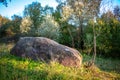 A large boulder near the village of Malomakhovo, Russia