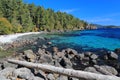 Vancouver Island, Clear Turquoise Water at Aylard Beach, East Sooke Wilderness Park, British Columbia Royalty Free Stock Photo