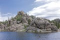 Large boulders by Sylvan Lake. Royalty Free Stock Photo