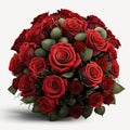 large bouquet of red roses a lot on a white background. Royalty Free Stock Photo