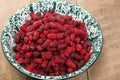 Large bowl of fresh Tayberries Royalty Free Stock Photo