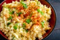 Deviled Egg Pasta Salad in a Serving Bowl Royalty Free Stock Photo