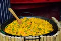 Large Bowl of Paella in street Royalty Free Stock Photo