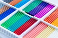 large box with multi-colored plasticine. stationery store for schoolchildren. Royalty Free Stock Photo