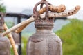 Large brass bell hanging on the pole Royalty Free Stock Photo