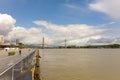 A large bridge spanning vancouver's fraser river Royalty Free Stock Photo