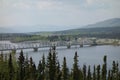 A large bridge spanning the yukon river Royalty Free Stock Photo