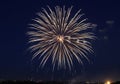 A large, bright firework explodes against Royalty Free Stock Photo