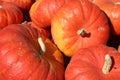 Large bright orange pumpkins, farmers market.