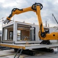 Robotic Arm Precisely Placing Prefabricated Building Section Royalty Free Stock Photo