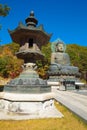 Bronze lantern in front the buddha statue at Seoraksan Valley, South Korea