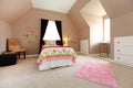 Large brown baby girl bedroom with pink. Royalty Free Stock Photo