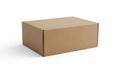 Large brown cardboard box placed on a plain white background Royalty Free Stock Photo