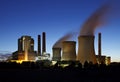 Brown Coal Power Station At Night Royalty Free Stock Photo