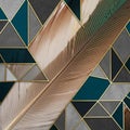 A large brown feather dominates the Royalty Free Stock Photo