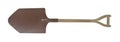 Large Brown Metal Shovel with Wooden Handle
