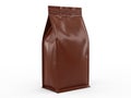 A large, brown, rectangular bag standing upright against a white background Royalty Free Stock Photo