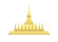 The large Buddhist golden stupa from Vientiane the capital city of Laos, Phra That Luang.