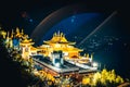 Buddhist monastery at night Stupa Namobuddha in the Himalaya mountains Royalty Free Stock Photo