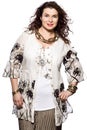 Large build caucasian woman spring summer fashion