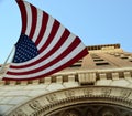 Large building with American Flag Royalty Free Stock Photo