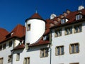 Large building from the penultimate century with a round dome tower Royalty Free Stock Photo