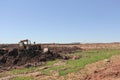 Large bulldozer at work at a construction site