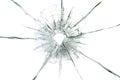 Large bullet hole in glass background Royalty Free Stock Photo