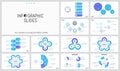 Large bundle of minimal infographic design templates. Diagrams with multicolored round and sectoral elements, thin line