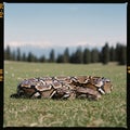 Large Burmese Python Snake on Green Grass Royalty Free Stock Photo