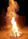 Large burning bonfire Royalty Free Stock Photo