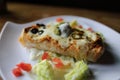 Large Burrito on a white plate Royalty Free Stock Photo