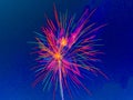 Fireworks on a Blue Background Royalty Free Stock Photo