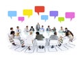 Large business meeting speech bubbles concept Royalty Free Stock Photo